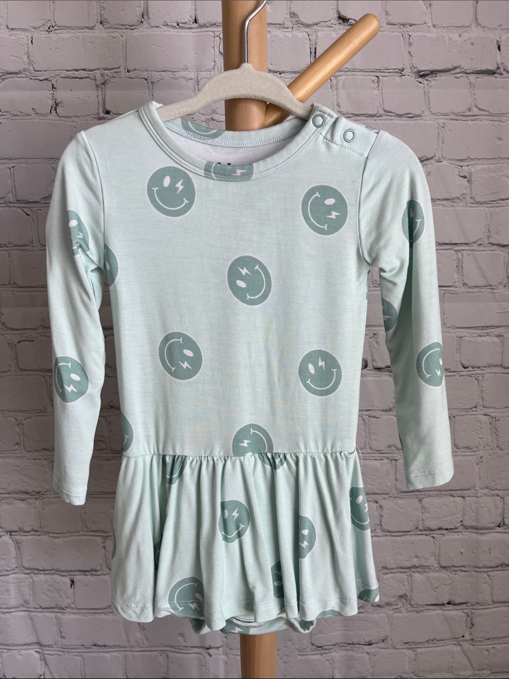 ⭐️⭐️PICK 5 / $20 Blush Lotus Mint Smiley Face Long Sleeve Ruffle Dress